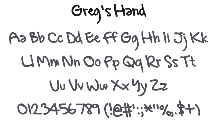 Greg's Hand Font