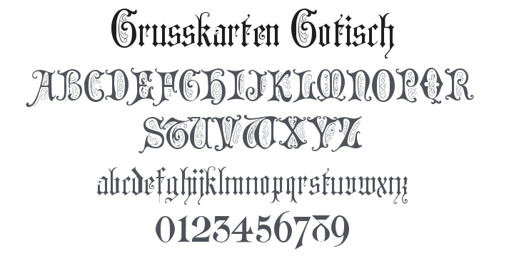 Grusskarten Gotisch Font