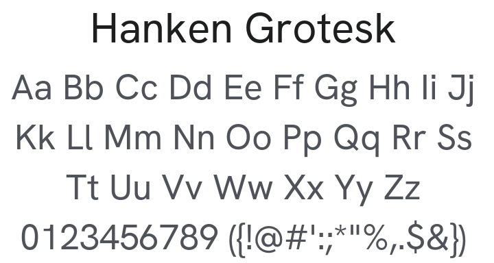 Hanken Grotesk Font Family