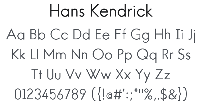 Hans Kendrick Font