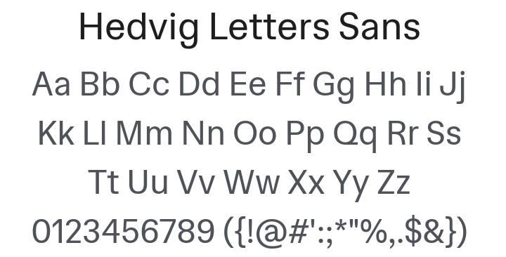 Hedvig Letters Sans Font