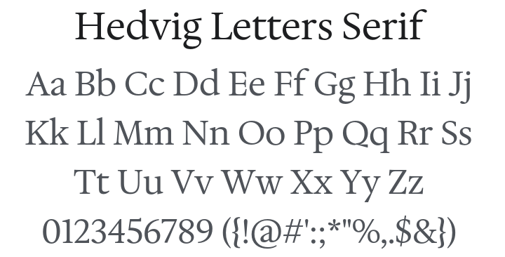 Hedvig Letters Serif Font