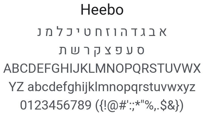 Heebo Font Family
