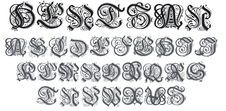 Hentzau Initials Font