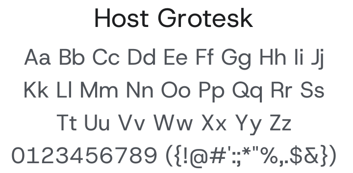 Host Grotesk Font Family