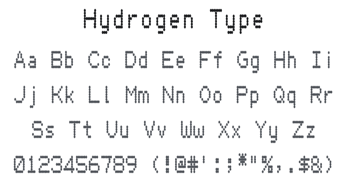 Hydrogen Type Font