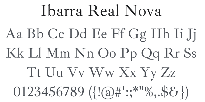 Ibarra Real Nova Font Family