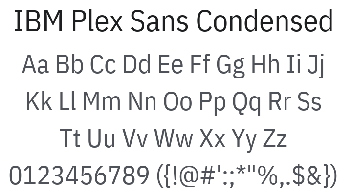 IBM Plex Sans Condensed Font Family