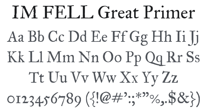 IM FELL Great Primer Font Family
