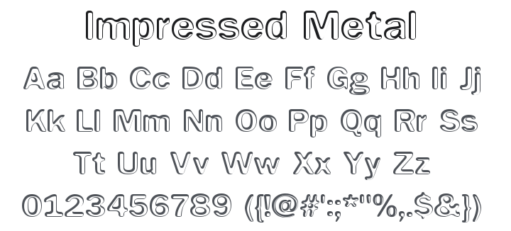 Impressed Metal Font