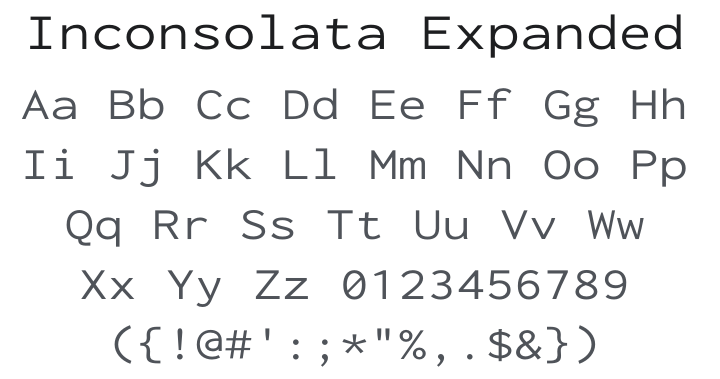 Inconsolata Expanded Font Family