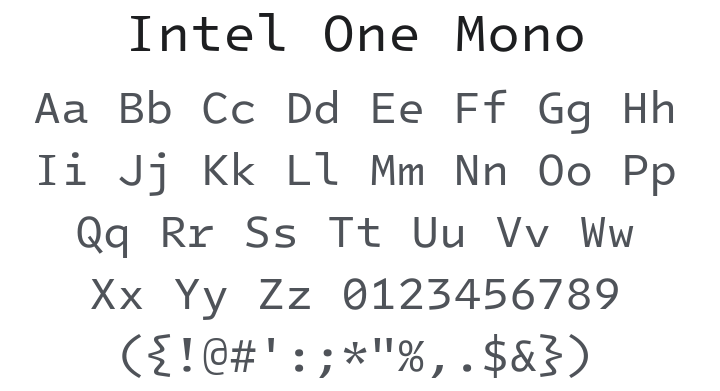Intel One Mono Font Family