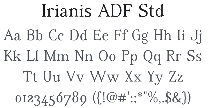 Irianis ADF Std Font Family