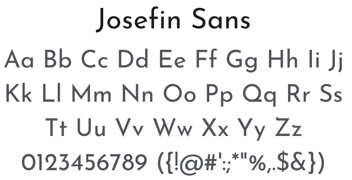 Josefin Sans Font Family