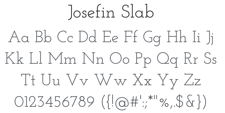 Josefin Slab Font Family