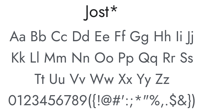 Jost* Font Family