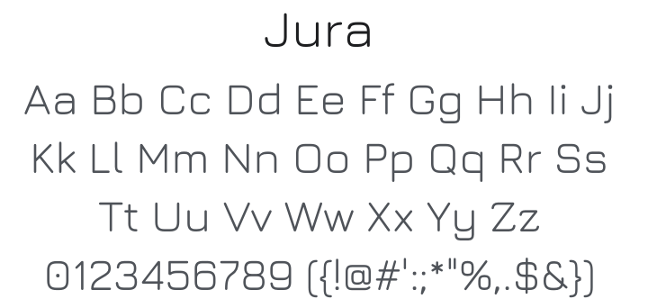 Jura Font Family