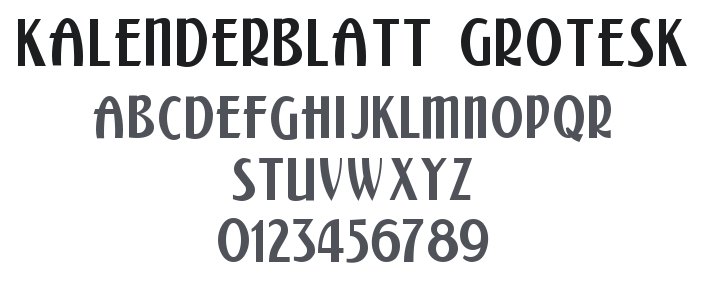 Kalenderblatt Grotesk Font