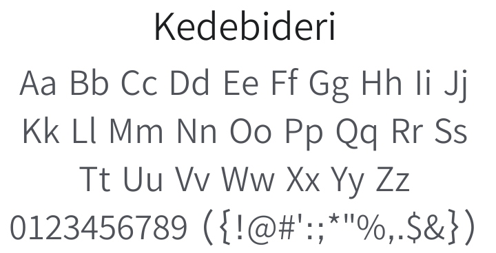 Kedebideri Font Family