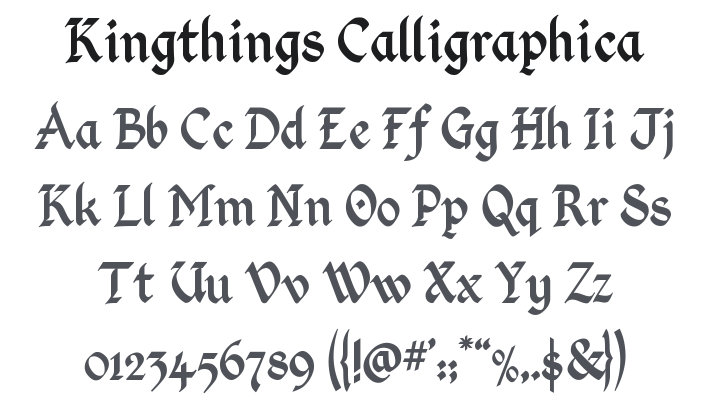 Kingthings Calligraphica Font Family