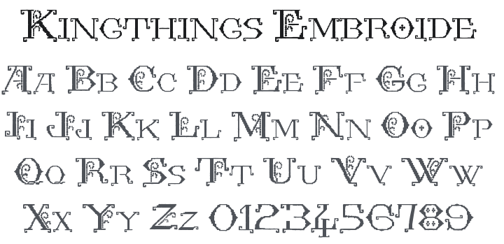 Kingthings Embroidery Font
