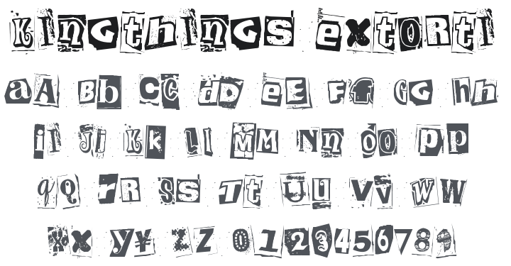Kingthings Extortion Font