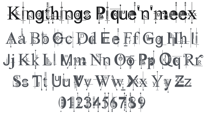 Kingthings Pique'n'meex Font