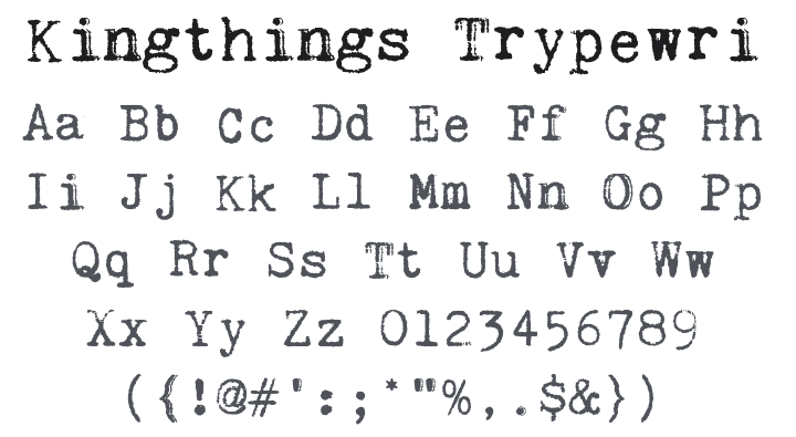 Kingthings Trypewriter Font