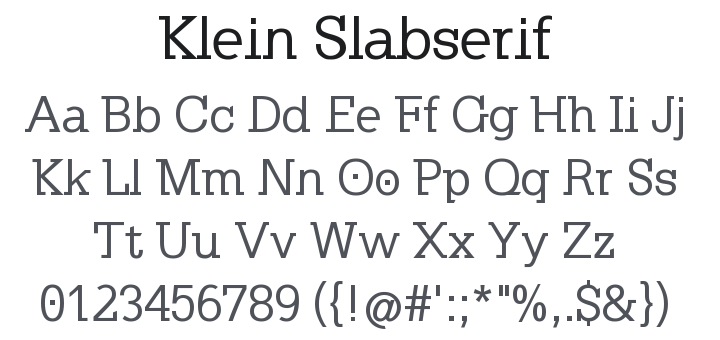 Klein Slabserif Font Family
