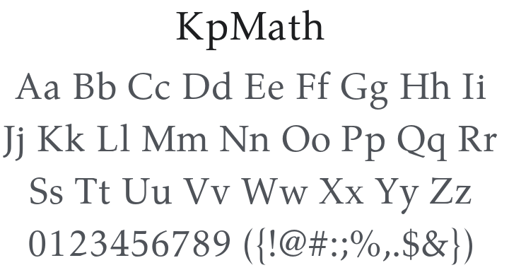 KpMath Font Family