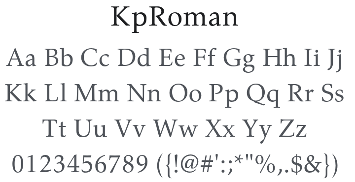 KpRoman Font Family