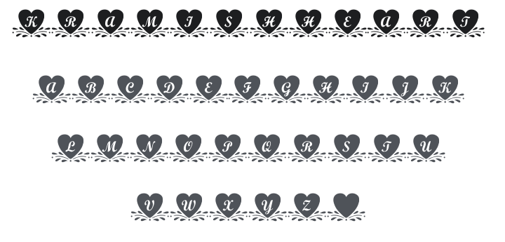 KR Amish Heart Font