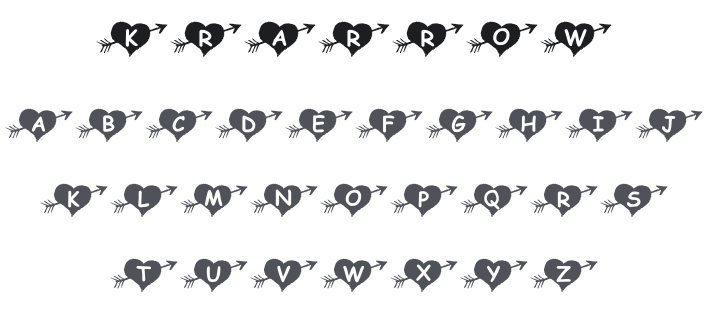 KR Arrow Heart Font