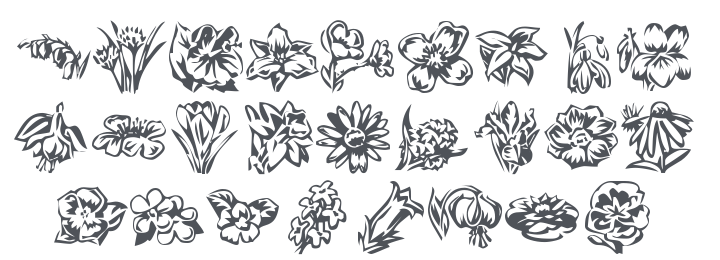 KR Beautiful Flowers 2 Font