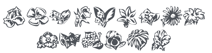 KR Beautiful Flowers 3 Font