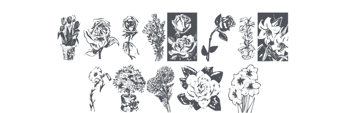 KR Beautiful Flowers Font