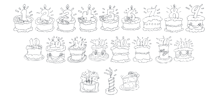 KR Birthday Cake! Dings Font