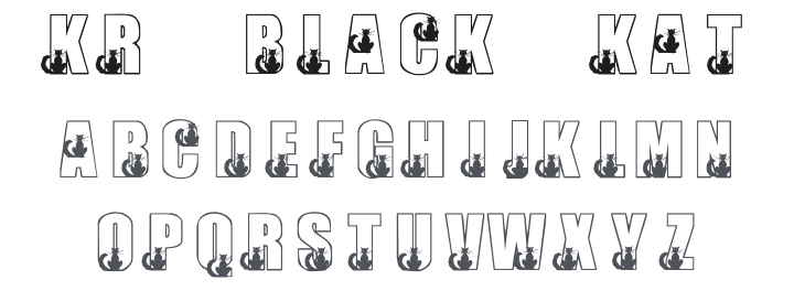 KR Black Kat Font