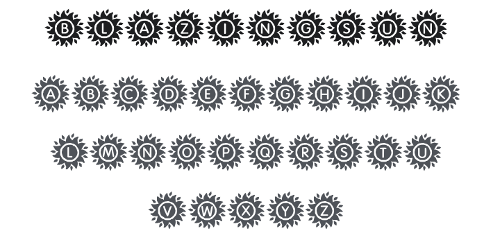 KR Blazing Sun Font