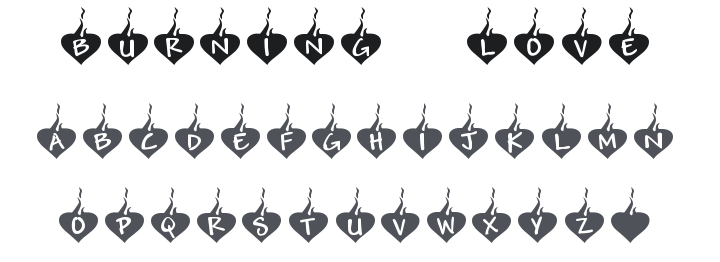 KR Burning Love Font