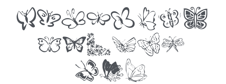 KR Butterflies Font