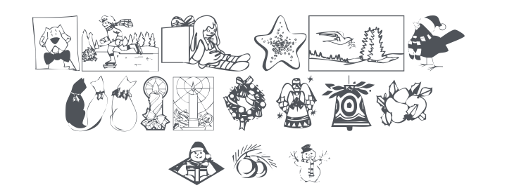 KR Christmas 2002 Dings 5 Font