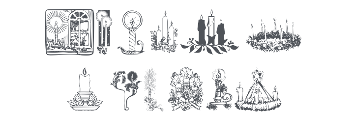 KR Christmas Candles Font