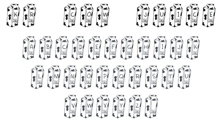 KR Cow Juice Font