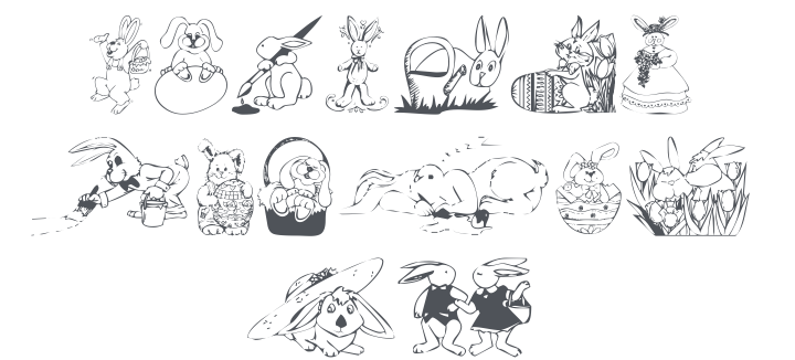 KR Easter Bunnies Font