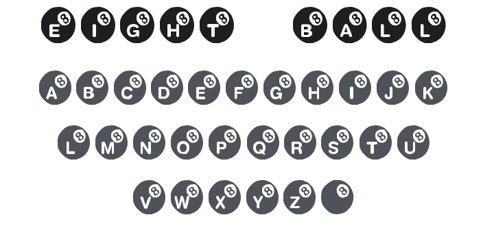 KR Eight Ball Font