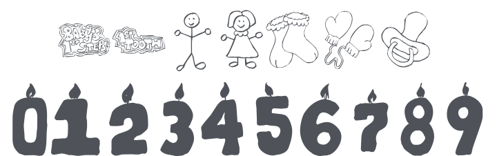 KR First Years Dings Font