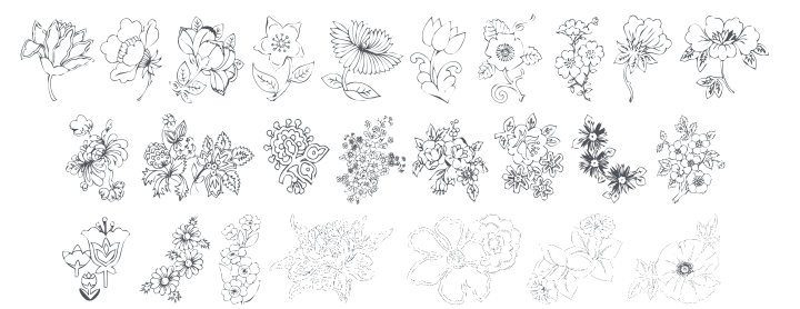 KR Floral Color Me 2 Font