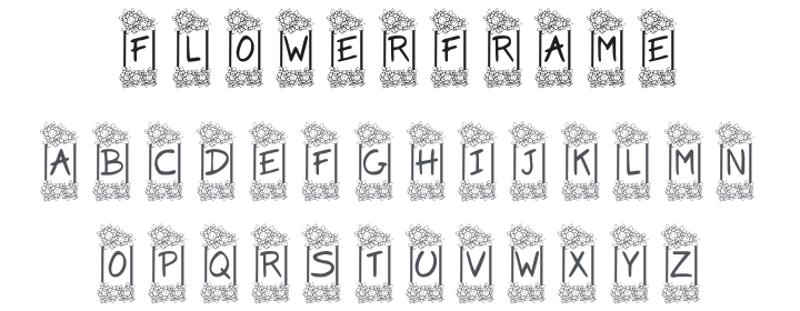 KR Flower Frame Font