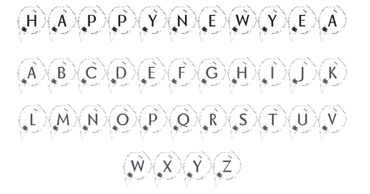KR Happy New Year 2002 Font
